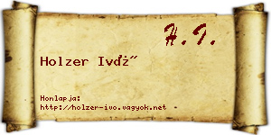 Holzer Ivó névjegykártya
