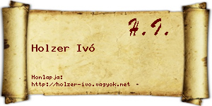 Holzer Ivó névjegykártya